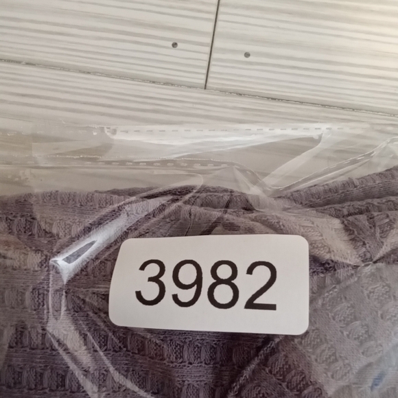 Chaser scoop neck lavender waffle knit long sleeve women's blouse medium - Picture 6 of 6